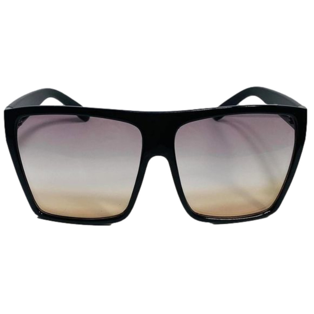 6056 | Black/Tan Oversized Square Sunglasses